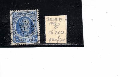 BELGIE - 1927 - Mi  220  - O  -  perfin