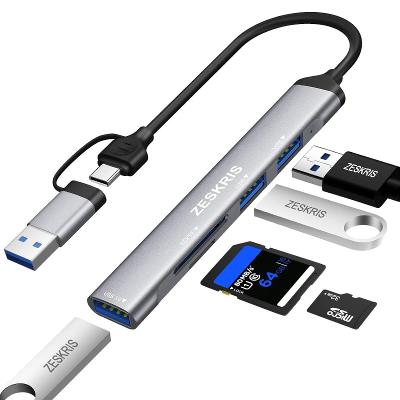 🔥5in1 USB-C Hub Multiportový adaptér, 1xUSB 3.0, 2xUSB 2.0, SD/TF  