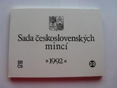 Sada Československých mincí 1992 ,od 1 koruny.