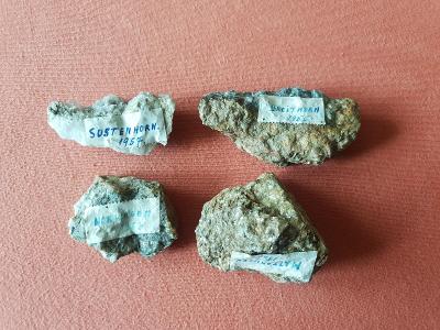 Minerály-kamene, značené nálezy zo známych hôr 1955-1957 Matterhorn...