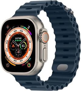 🔥 Pásek pro Apple Watch, Dark Blue, Soft Loop Silicone, Nový