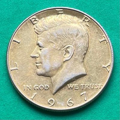 Pozlacený Stříbrný Half Dollar 1967