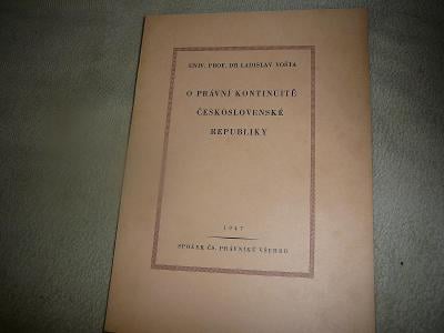 L. Vošta O právní kontinuitě Československé republiky 1947,Všehr