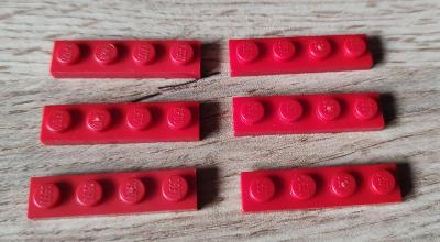 LEGO dílky 1x4 - červené