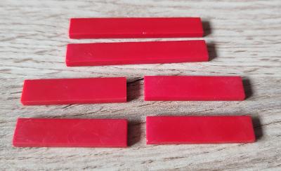 LEGO hladké dílky 1x4, 1x6 - červené