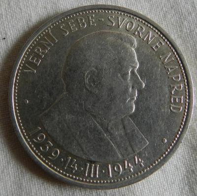 50 Ks Tiso ČR rok 1944 mince ag 700/1000