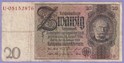 bankovka 20 Mark Reichsmark 1935 platná u nás 