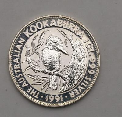 1Oz - 5 Dollars - Elizabeth II - Kookaburra - 1991 - PROOF
