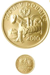 Zlatá minca 100 € Hamr v Dobříve 2010 BK
