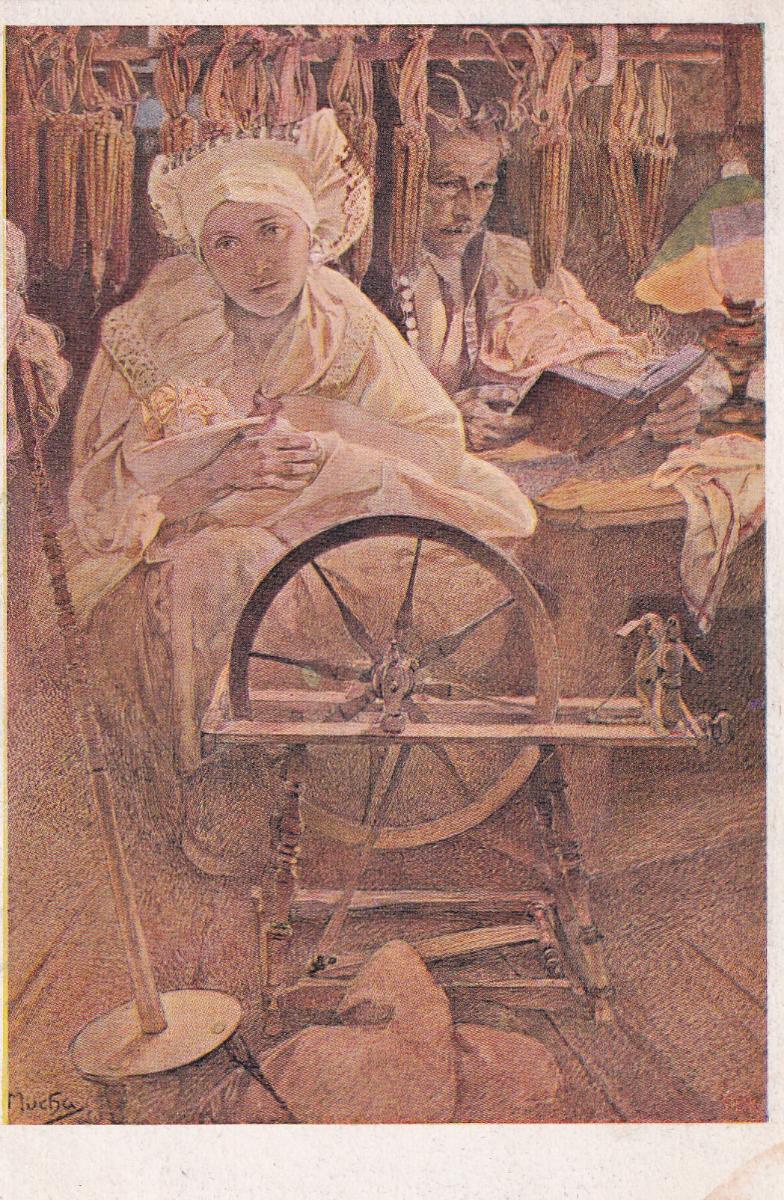 Pohľadnica A. M. Mucha, Blahoslavení pokojní...1.pol.20.stor. - Zberateľstvo