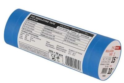 E 10x Izolační elektrikářská páska PVC 15 mm / 10 m modrá + doklad