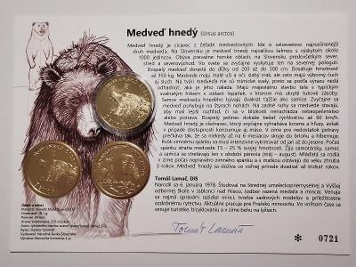 5€ SR 2023 Medveď hnedý + autorská karta, jen 2000 ks