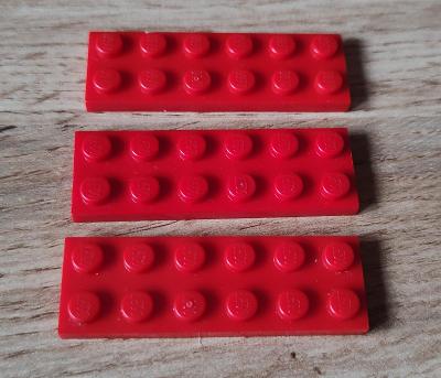 LEGO dílky 2x6 - červené