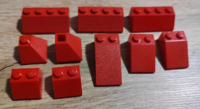 LEGO zkosené dílky, střecha - červené