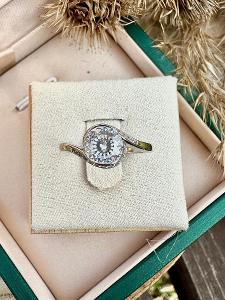 Moissanit moissanite diamantový Snubní fazetový prsten diamant 925