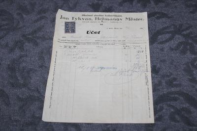 Dokument Účet - Heřmanův Městec 1927 koloniál 