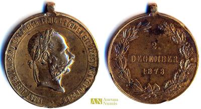 1873 - Br Medaile - František Josef I. - Válečná medaile - vzácná