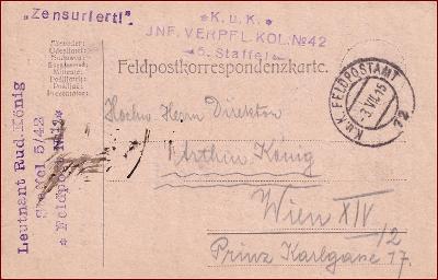RU 1915 Feldpost nr. 72 * Feldpostkarte, pečiatka, regiment * F043
