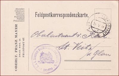 RU 1916 Feldpost nr. 154/II * Feldpostkarte, pečiatka, regiment * F063