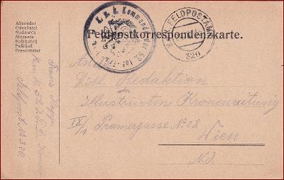 RU 1915 Feldpost nr. 320 * Feldpostkarte, pečiatka, regiment * F086