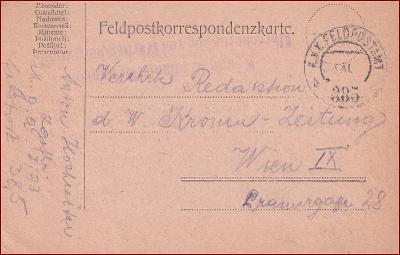 RU 1916 Feldpost nr. 385 * Feldpostkarte, pečiatka, regiment * F096