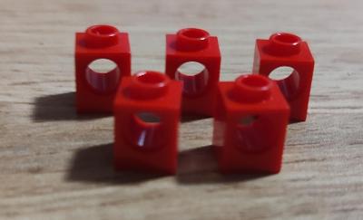 LEGO technic dieliky s dierou 1x1 - červené