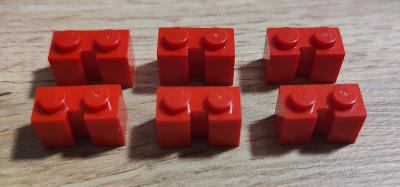 LEGO dílky s drážkou 1x2 - červené