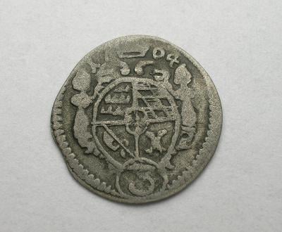 stříbrná mince 3 krejcar 1704 Würtemberg-Olešnice slezská knížectví
