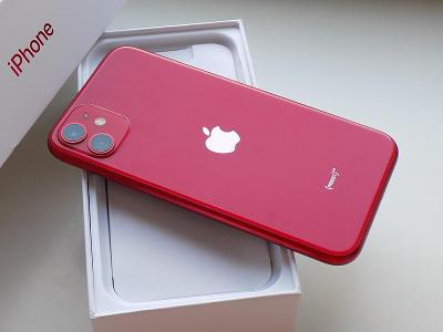 APPLE iPhone 11 64GB Red - ZÁRUKA 12 MESIACOV - 100% BATÉRIE - KOMPLETNÉ