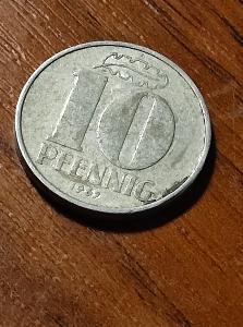 mince Demokratické Nemecko 10 fenikov 1967
