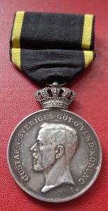 Švédsko. 1945 Strieborná Medaila "Pre Patria" poriadok