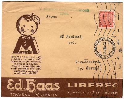 továrna Ed.Haas Liberec reklamní obálka 1937