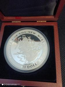 1 kg strieborná minca Proof - Objavenie nového sveta 1992