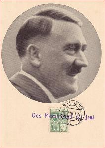 Deutsches Reich * Adolf Hitler, portrét, pečiatka, propaganda * DR17