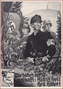 Deutsches Reich * Asch ist frei! Sudety, propaganda, pečiatka Aš * DR71