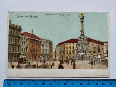 Olomouc Olmutz litografie DA tramvaj