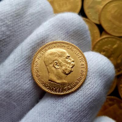 Rakouská 10 Koruna 1911 BZ, František Josef I., zlatá mince