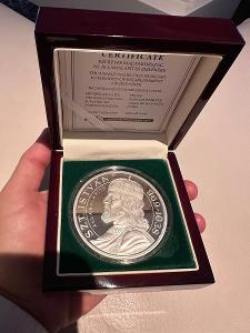 Strieborná medaila k 1000-ročnému vzniku Maďarska, Ag 99,9, 124,416 gr!