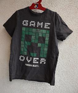 tričko pro malé gamblery Game Over - Minecraft