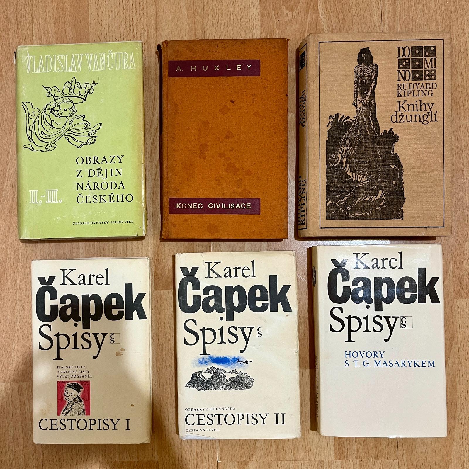 STARÉ KNIHY POZRI FOTO – KAREL ČAPOK, HUXLEY, VANČURA, KIPLING - Knihy
