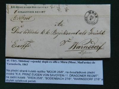 85. Uhry, Skládaný vojenský dopis ex offo z Móru (Moor, Maďarsko) do V