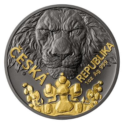 Český Lev 1oz Black platinum mince