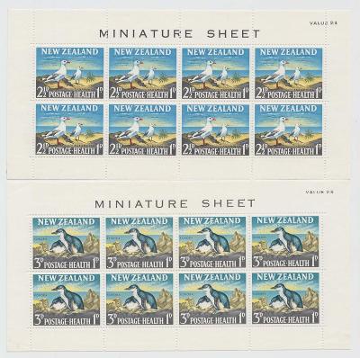 Nový Zéland, 1964, 2 1/2-3P Ptactvo, přepážkové listy, oblíbené