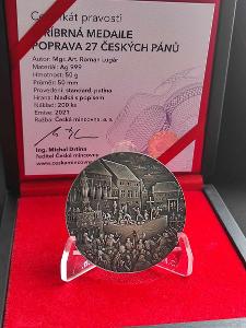 ⚔ TOP Ag medaile - POPRAVA 27 ČESKÝCH PÁNŮ - 200 ks - VYPRODÁNO ⚔