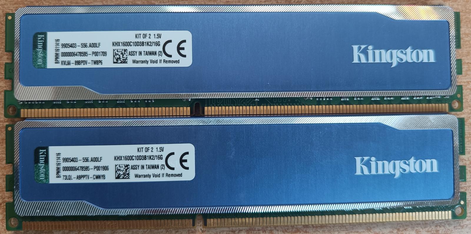 16GB (2x8GB) RAM DDR3 pro PC zn. KINGSTON HyperX blue, 1.600MHz - Počítače a hry