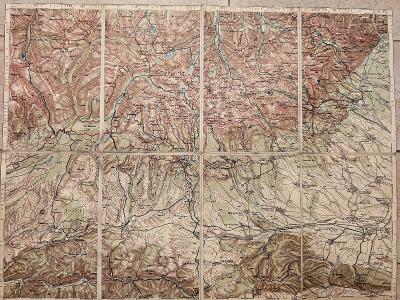 Starožitná turistická mapa Vysokých Tater☆Vysoké Tatry☆1930