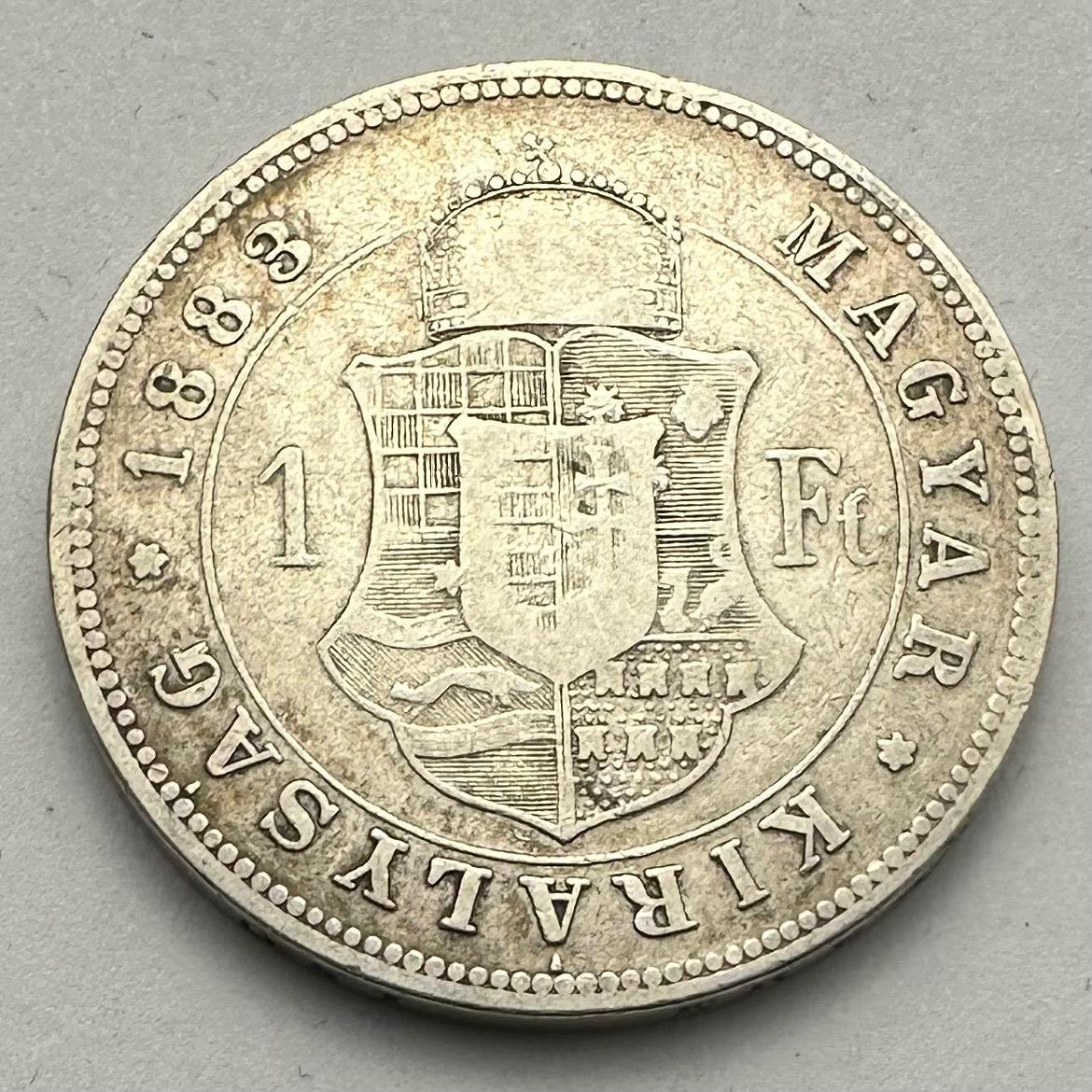 Rakúsko Uhorsko FJI. Ag 1 Zlatník uhorský 1883 KB nový štít - Numizmatika