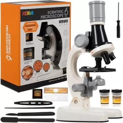 Vzdělávací mikroskop pro děti 100x, 400x, 1200x zvětšení.