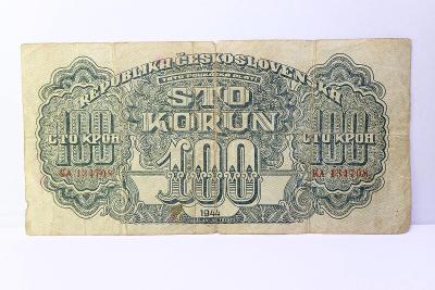 100 Kčs - stará banková Poukážka - 1944 - séria KA !!!