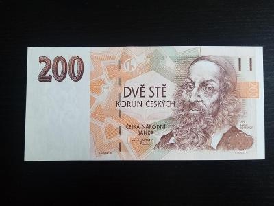 Bankovka 200 korún Česká republika 1998 UNC zriedkavejšia séria C TOP stav